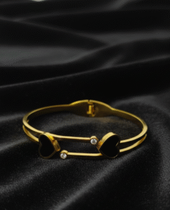 Black Heart Design Adjustable Bangles