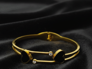 Black Heart Design Adjustable Bangles