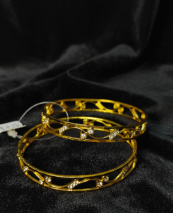 Stones with Stylish Curve Design Bangles 2 PC's