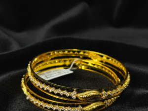 Stone with Leaf Design Bangles 2 PC’s