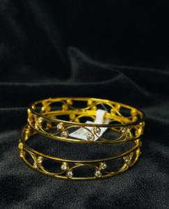 Stone with Curve Design Bangles 2 PC's